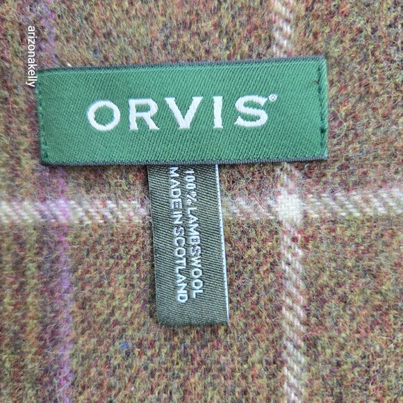 NWOT Orvis Wool Scarf Green Plaid - Picture 11 of 11